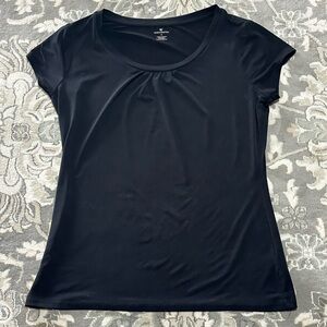 Worthington Black Casual Ruched Neck Top